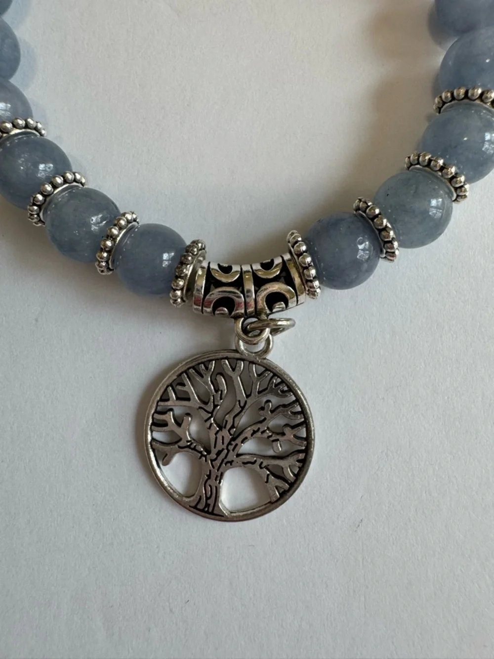 Jardme Handmade Tree of Life Stretch Bracelet Set Blue White Boho Gift Box - Picture 12 of 17